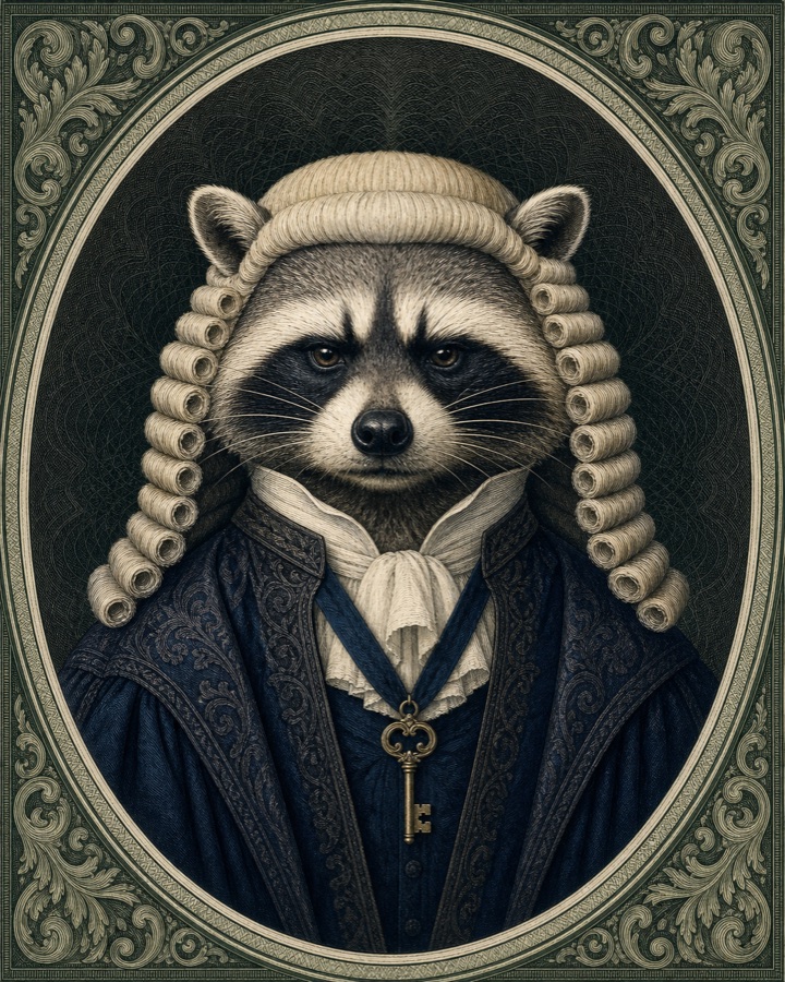 Engraved portrait of Auditor Bandit