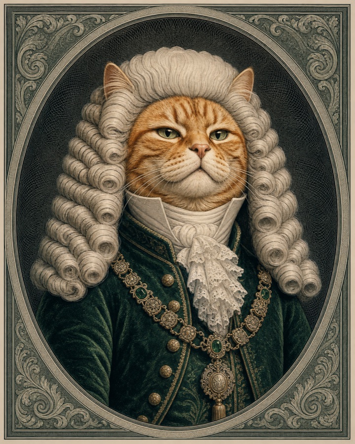 Engraved portrait of Minister Marmalade