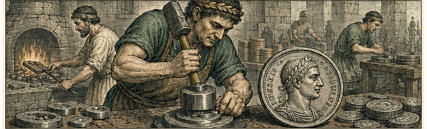 Editorial illustration: Coins become a thing